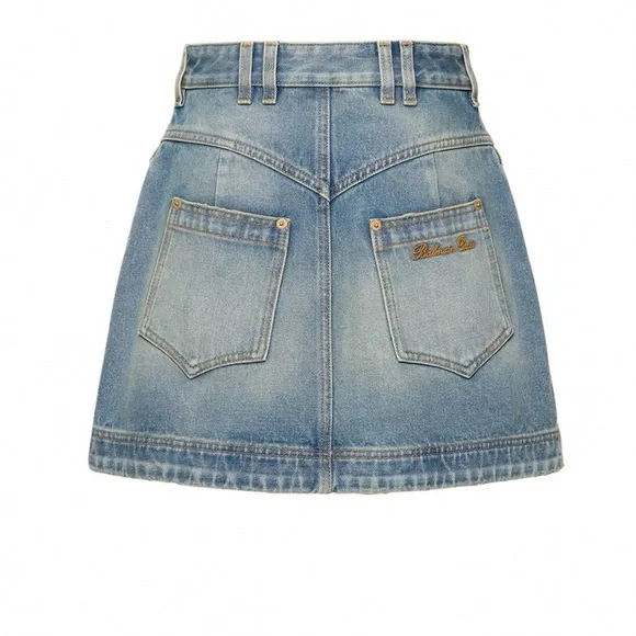 Balmain jeans Blue Skirt with Button Details - Picture 4 of 8